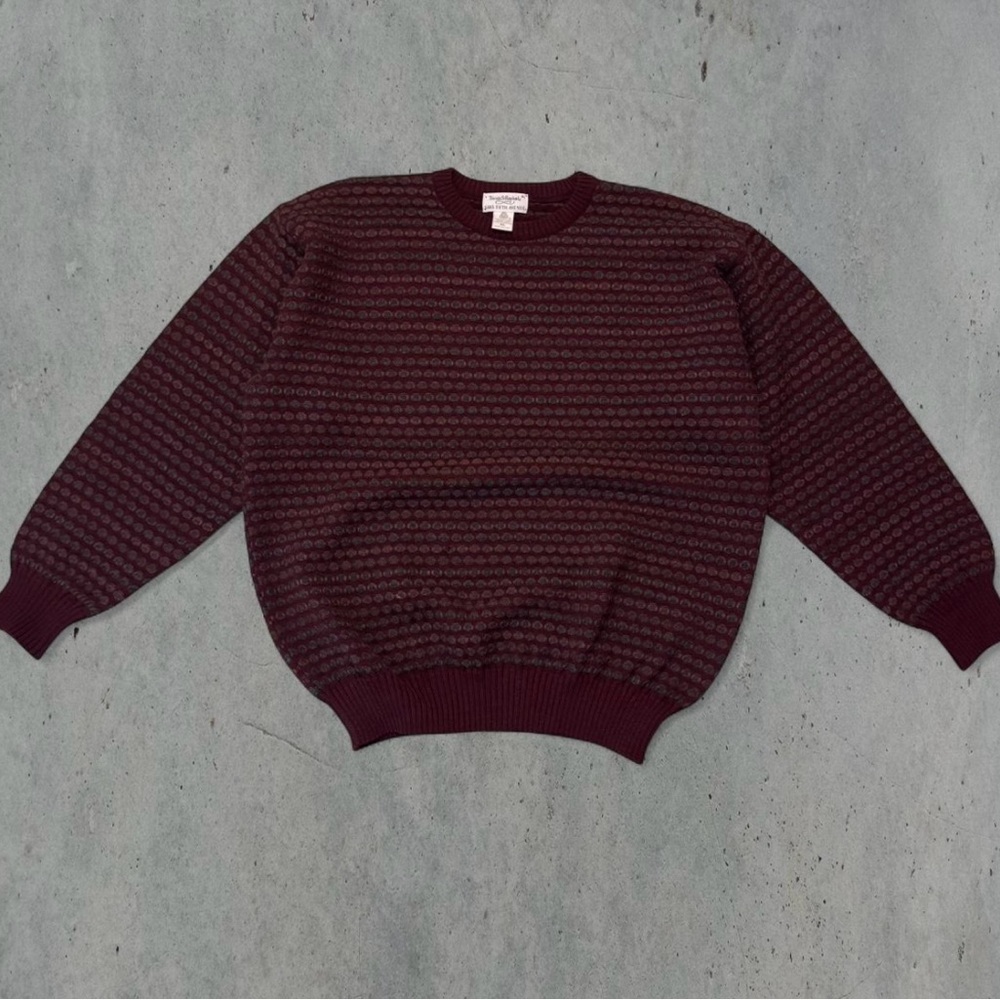 Men's Burgundy Patterned Sweater